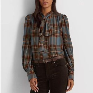 Ralph Lauren Plaid Blouse Small NWT